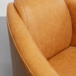 Best Fauteuil Cigar Lounge Smart Leather Light Brown Fauteuils