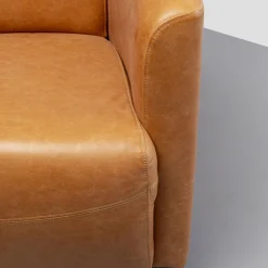 Best Fauteuil Cigar Lounge Smart Leather Light Brown Fauteuils