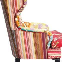 New Fauteuil Patchwork Rood Kasten|Fauteuils