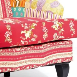 New Fauteuil Patchwork Rood Kasten|Fauteuils