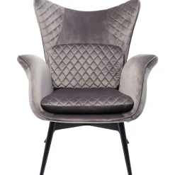 Hot Fauteuil Tudor Fluweel Zilvergrijs Kasten|Fauteuils