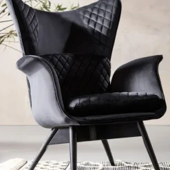 Best Fauteuil Tudor Fluweel Zwart Fauteuils