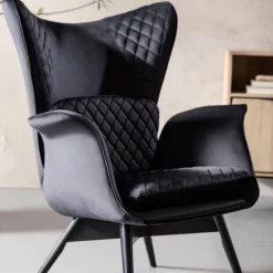 Best Fauteuil Tudor Fluweel Zwart Fauteuils