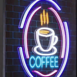 Online Glas Schilderij Coffee LED 80x80cm Wanddecoratie|Kasten