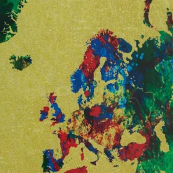 Sale Glas Schilderij Metallic Colourful Map 150x100cm Wanddecoratie|Kasten