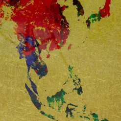 Sale Glas Schilderij Metallic Colourful Map 150x100cm Wanddecoratie|Kasten