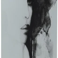 Fashion Glas Schilderij Smokey Face 100x150cm Wanddecoratie|Kasten