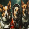 Best Glasschilderij Astronauts Dogs 80x60cm Wanddecoratie|Kasten