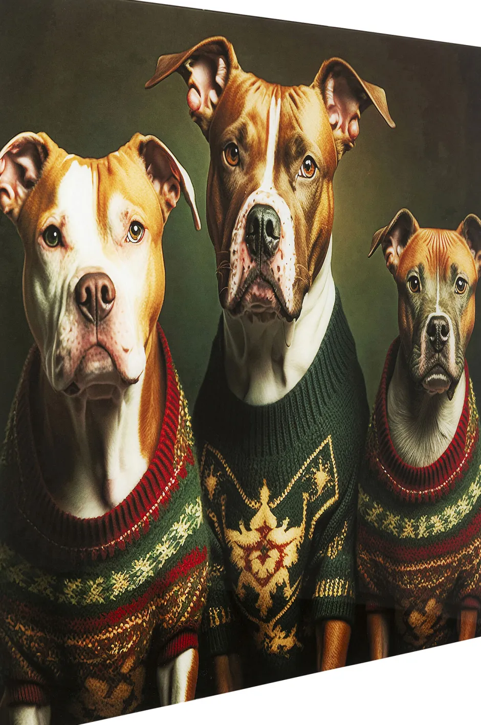 Store Glasschilderij Dog Family 110x90cm Wanddecoratie|Kasten
