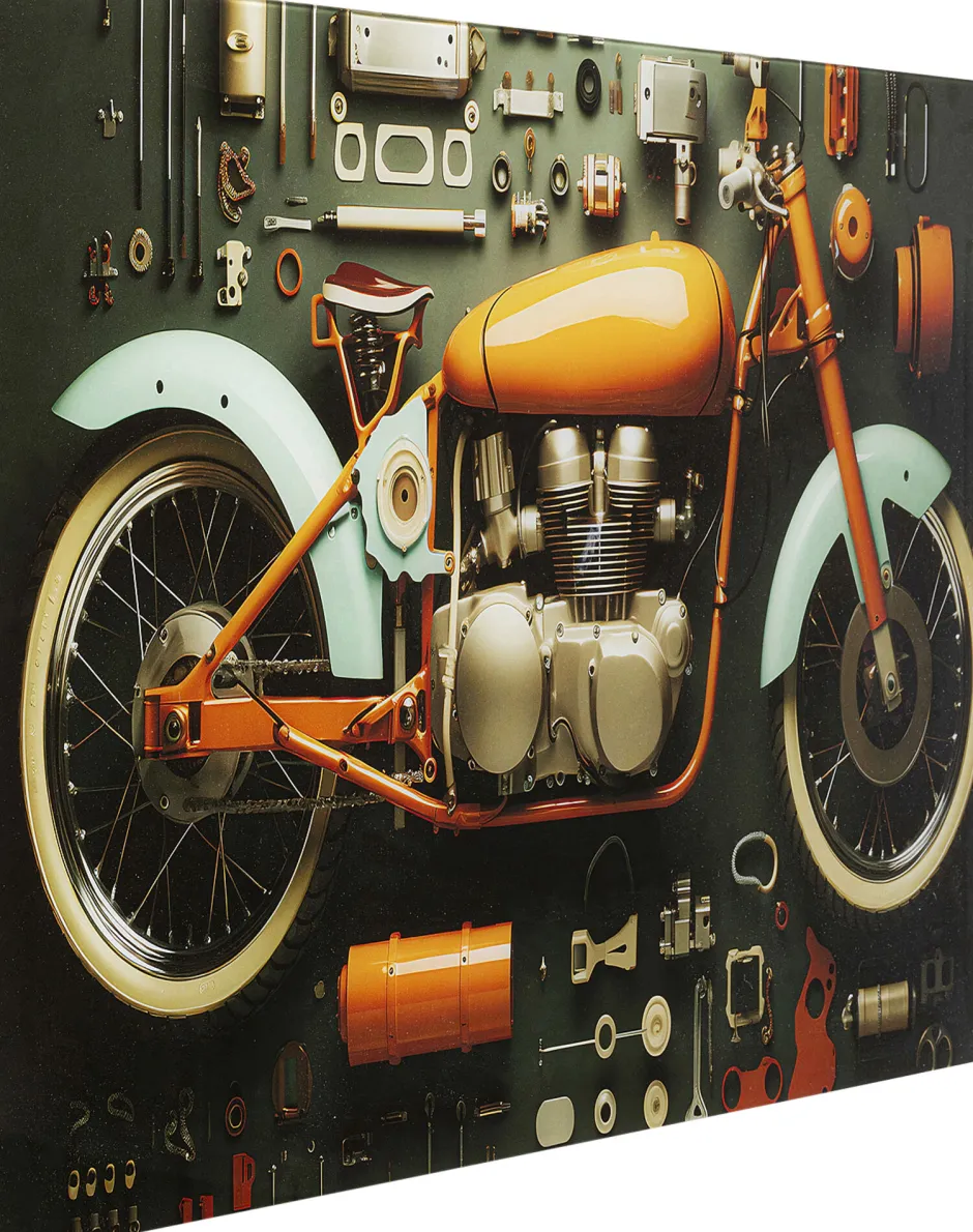 Fashion Glasschilderij Garage Motorbike 60x80cm Wanddecoratie|Kasten