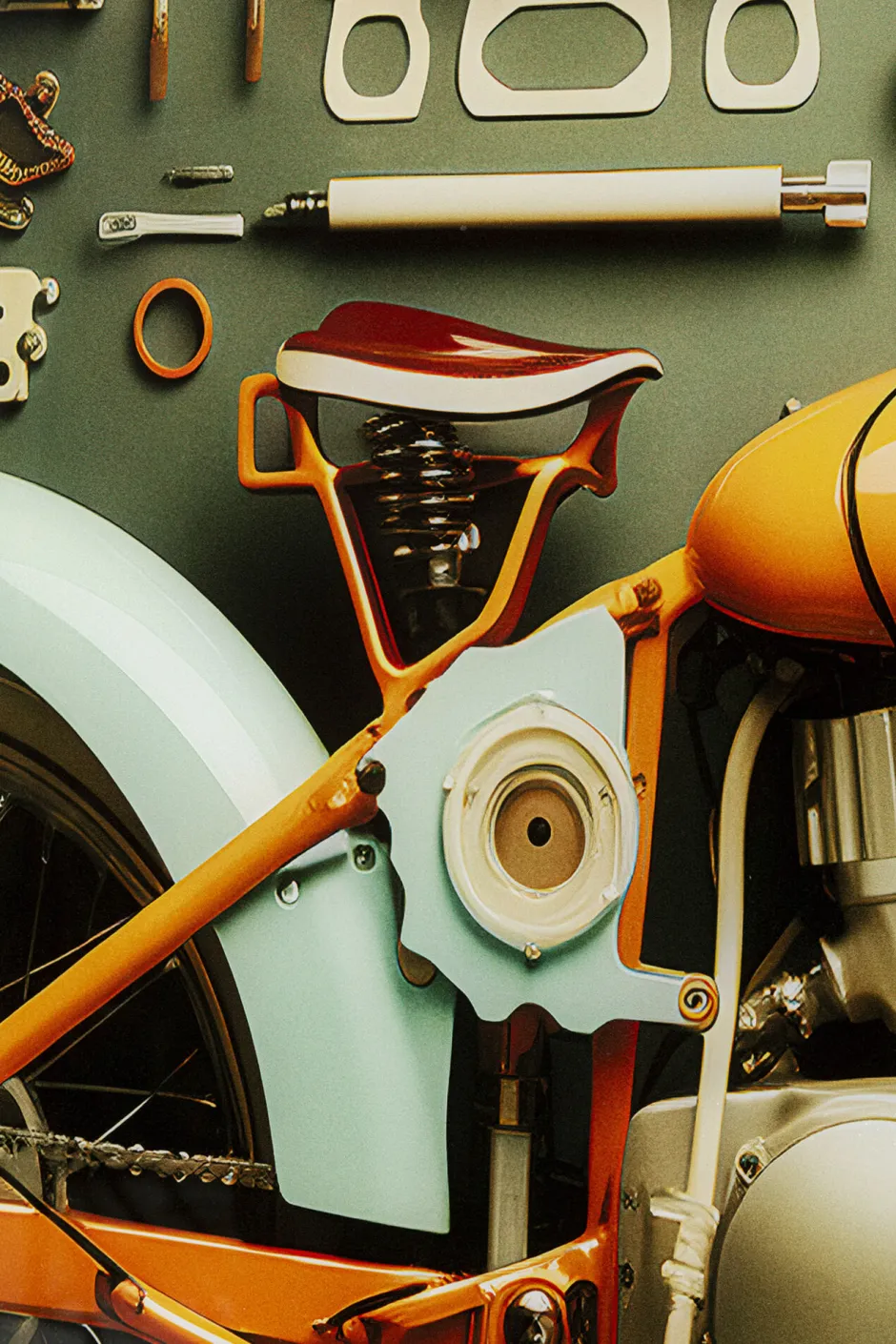 Fashion Glasschilderij Garage Motorbike 60x80cm Wanddecoratie|Kasten