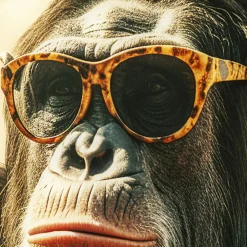 Flash Sale Glasschilderij Holiday Monkey 80x60cm Wanddecoratie|Kasten