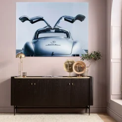 Hot Glasschilderij Oldtimer Zwart 160x120cm Wanddecoratie|Kasten