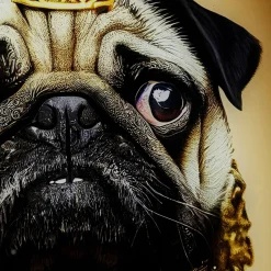 Outlet Glasschilderij Prince Pug 40x60cm Tuinmeubelen