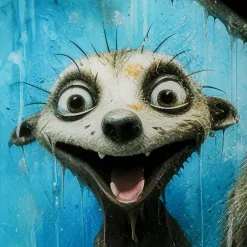Outlet Glasschilderij Singing Meerkats 60x80cm Wanddecoratie|Kasten