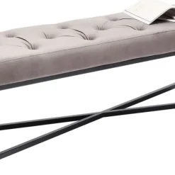 Sale Halbank Crossover Grijs Zwart 150x40cm Kasten|Tuinmeubelen