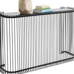 New Haltafel Wire Glass Marble Black 142x89cm Lage Kasten & Dressoirs