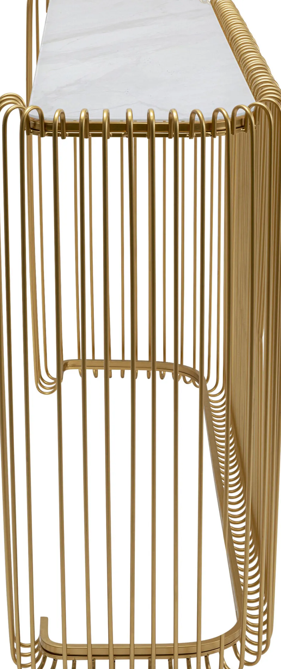 Store Haltafel Wire Glass Marble Gold 142x89cm Lage Kasten & Dressoirs