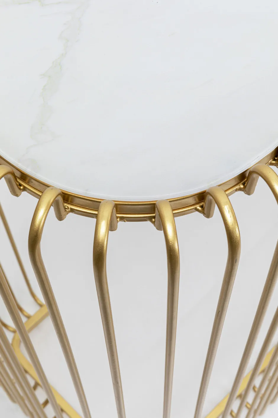 Store Haltafel Wire Glass Marble Gold 142x89cm Lage Kasten & Dressoirs