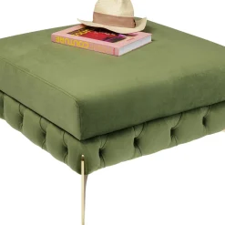Flash Sale Hocker Belissima Velvet Green 80cm Poefs & Krukken|Tuinmeubelen