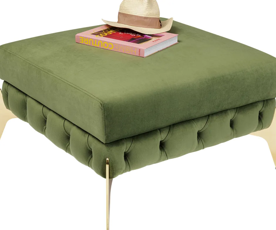 Flash Sale Hocker Belissima Velvet Green 80cm Poefs & Krukken|Tuinmeubelen