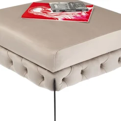 Cheap Hocker Bellissima Velvet Taupe 80cm Poefs & Krukken|Tuinmeubelen