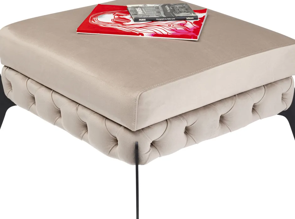 Cheap Hocker Bellissima Velvet Taupe 80cm Poefs & Krukken|Tuinmeubelen