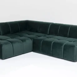 Best Hoekbank Belami Fluweel Donkergroen Links 265cm Kasten|Tuinmeubelen