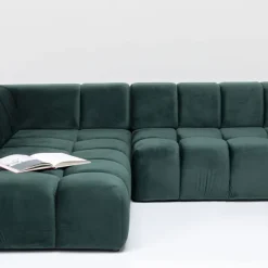 Best Hoekbank Belami Fluweel Donkergroen Links 265cm Kasten|Tuinmeubelen