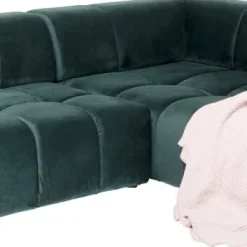 Best Sale Hoekbank Belami Fluweel Donkergroen Rechts 265cm Kasten|Tuinmeubelen