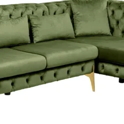 Shop Hoekbank Bellissima Velvet Green Right Kasten|Banken