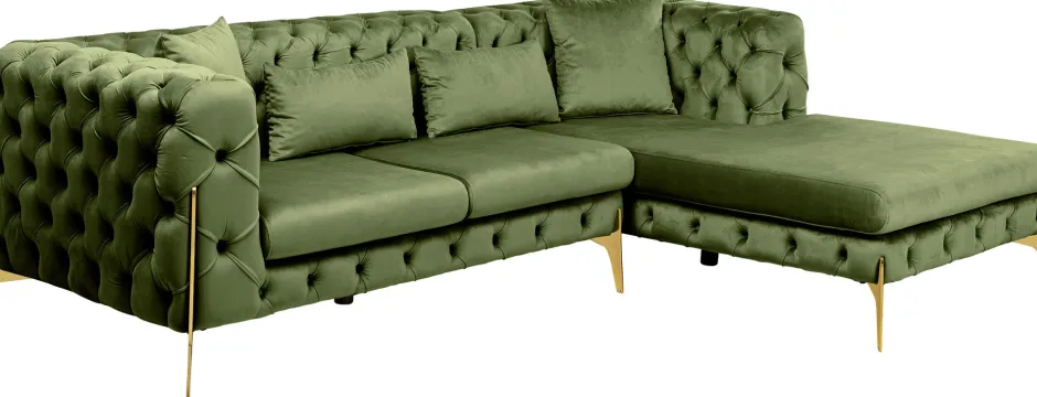 Shop Hoekbank Bellissima Velvet Green Right Kasten|Banken