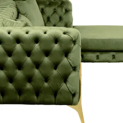 Shop Hoekbank Bellissima Velvet Green Right Kasten|Banken