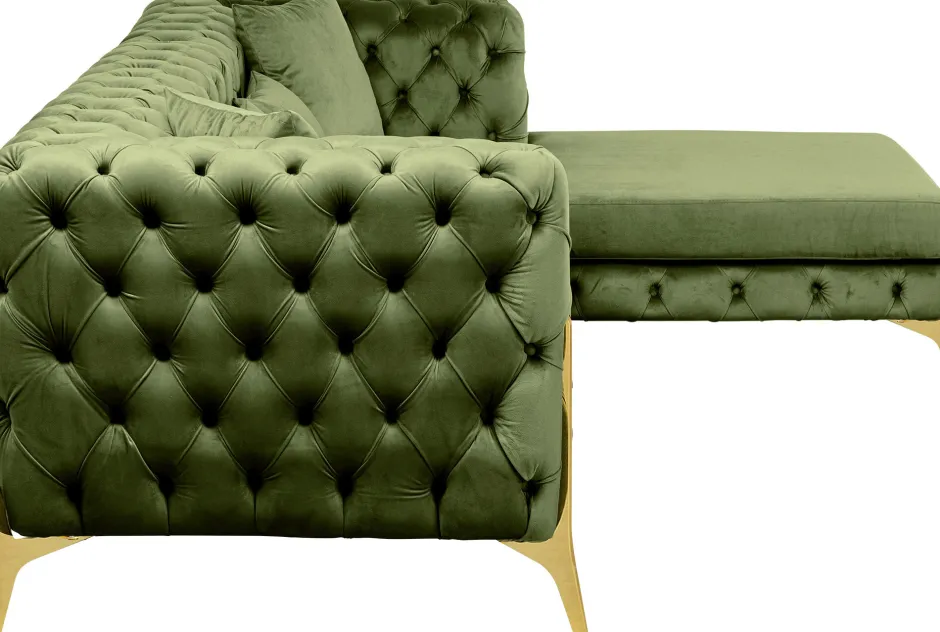 Shop Hoekbank Bellissima Velvet Green Right Kasten|Banken