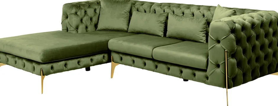 Hot Hoekbank Bellissima Velvet Green Left Kasten|Banken