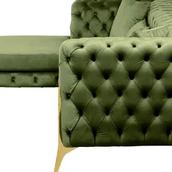 Hot Hoekbank Bellissima Velvet Green Left Kasten|Banken