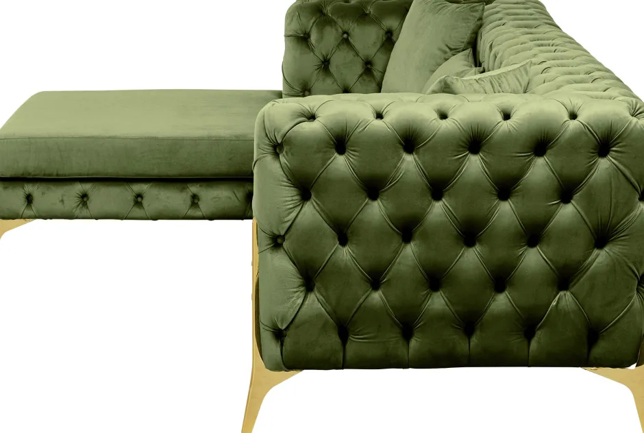 Hot Hoekbank Bellissima Velvet Green Left Kasten|Banken