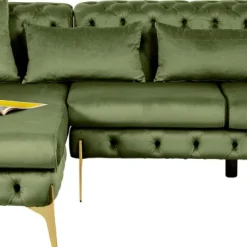Hot Hoekbank Bellissima Velvet Green Left Kasten|Banken