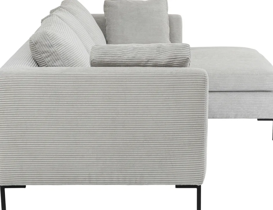 Fashion Hoekbank Gianni Cord Grijs Rechts Kasten|Banken