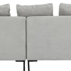 Fashion Hoekbank Gianni Cord Grijs Rechts Kasten|Banken