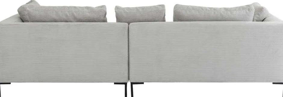 Fashion Hoekbank Gianni Cord Grijs Rechts Kasten|Banken