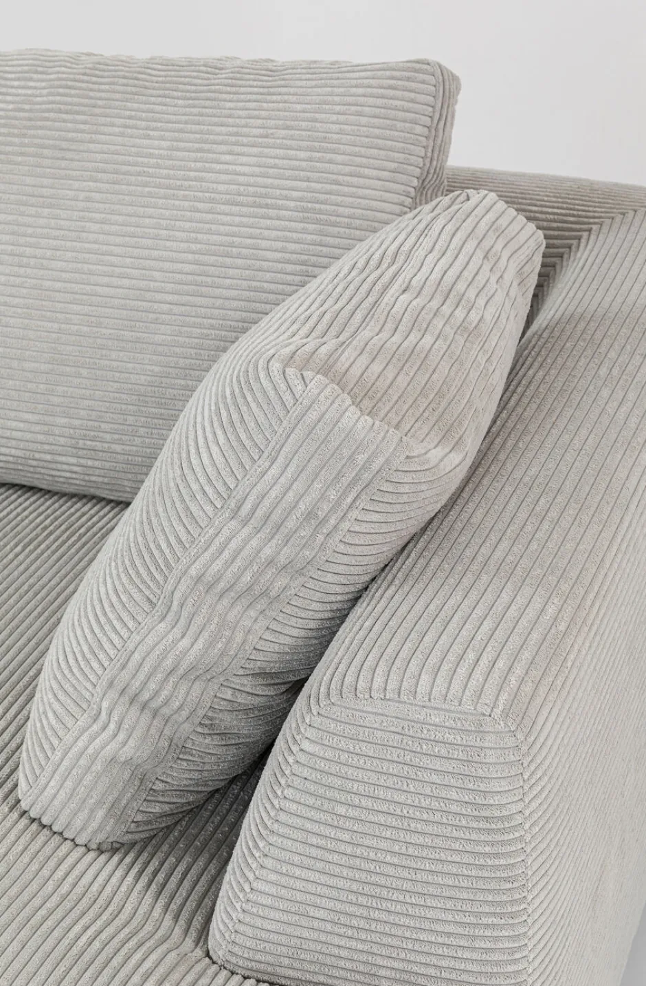 Fashion Hoekbank Gianni Cord Grijs Rechts Kasten|Banken