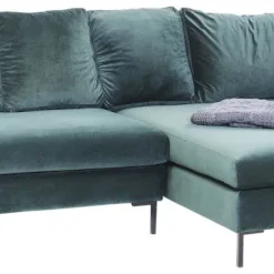 Best Sale Hoekbank Gianni Fluweel Donkergroen Rechts Zwart Kasten|Tuinmeubelen