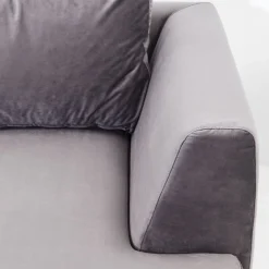 Best Hoekbank Gianni Fluweel Grijs Rechts Zwart Kasten