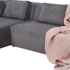 Online Hoekbank Infinity Ottomane Cord Grey Left Kasten|Tuinmeubelen
