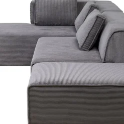 Online Hoekbank Infinity Ottomane Cord Grey Left Kasten|Tuinmeubelen