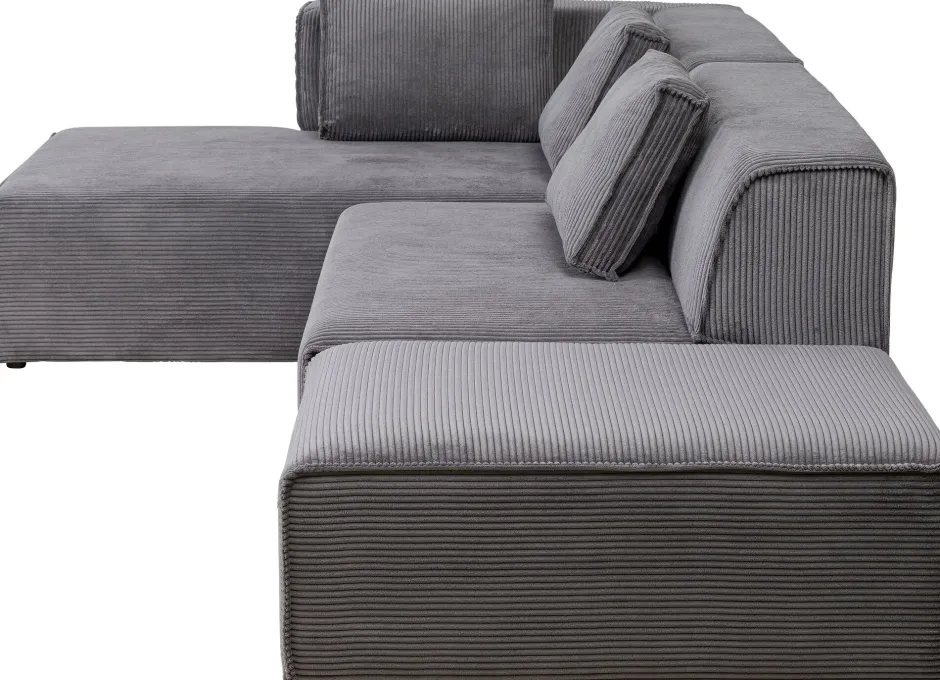 Online Hoekbank Infinity Ottomane Cord Grey Left Kasten|Tuinmeubelen
