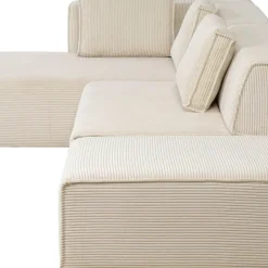 Flash Sale Hoekbank Infinity Ottomane Cord Cream Left Kasten|Tuinmeubelen