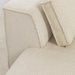 Flash Sale Hoekbank Infinity Ottomane Cord Cream Left Kasten|Tuinmeubelen
