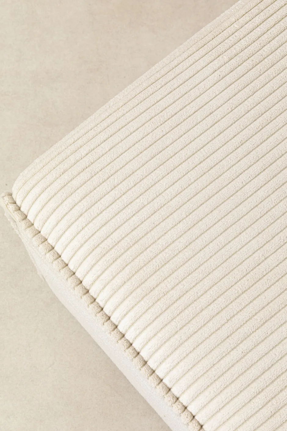 Flash Sale Hoekbank Infinity Ottomane Cord Cream Left Kasten|Tuinmeubelen